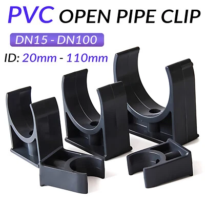 COOBETTER Open Pipe Clips PVC Single Fixed Pipe Clamps 20 25 30 32 40 - 110mm Tube Clamps