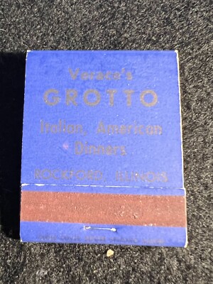 VINTAGE MATCHBOOK - VERACE'S GROTTO RESTAURANT - ROCKFORD, IL -  UNSTRUCK!