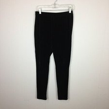Chico's Skinny Ankle Pants Sz 0 Womans S/4 Black Stretch Velvet Pull On Mid Rise
