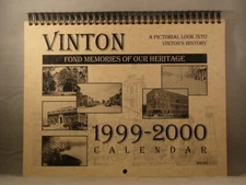 VINTON, IOWA, CALENDAR 1999-2000 Historical Photographs, History Benton County