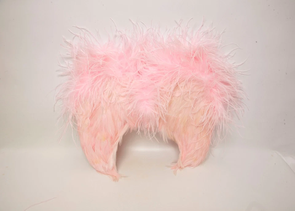 Pink Ostrich Feather Wings Baby Kid Infant Angel Fairy Christmas Costume Prop  - Image 2 of 4