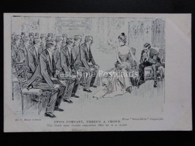 C. Dana Gibson: Alte Comic-Postkarte TWO'S COMPANY THREE'S A CROWD ''Schnappschuss''