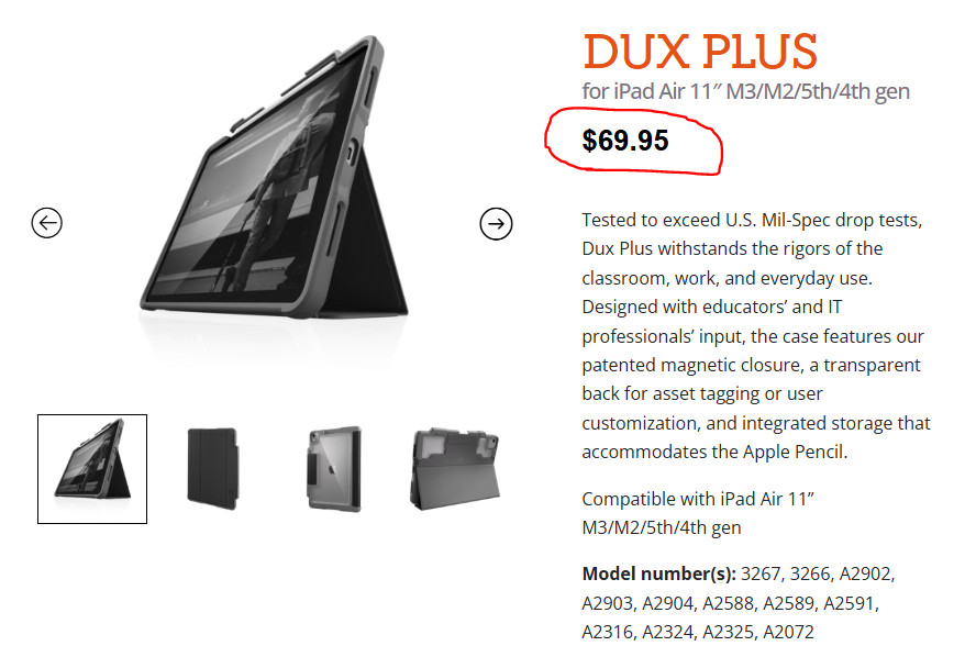 STM Dux Plus for iPad Air 11&Prime; M3/M2/5th/4th gen - Ultra Protective case