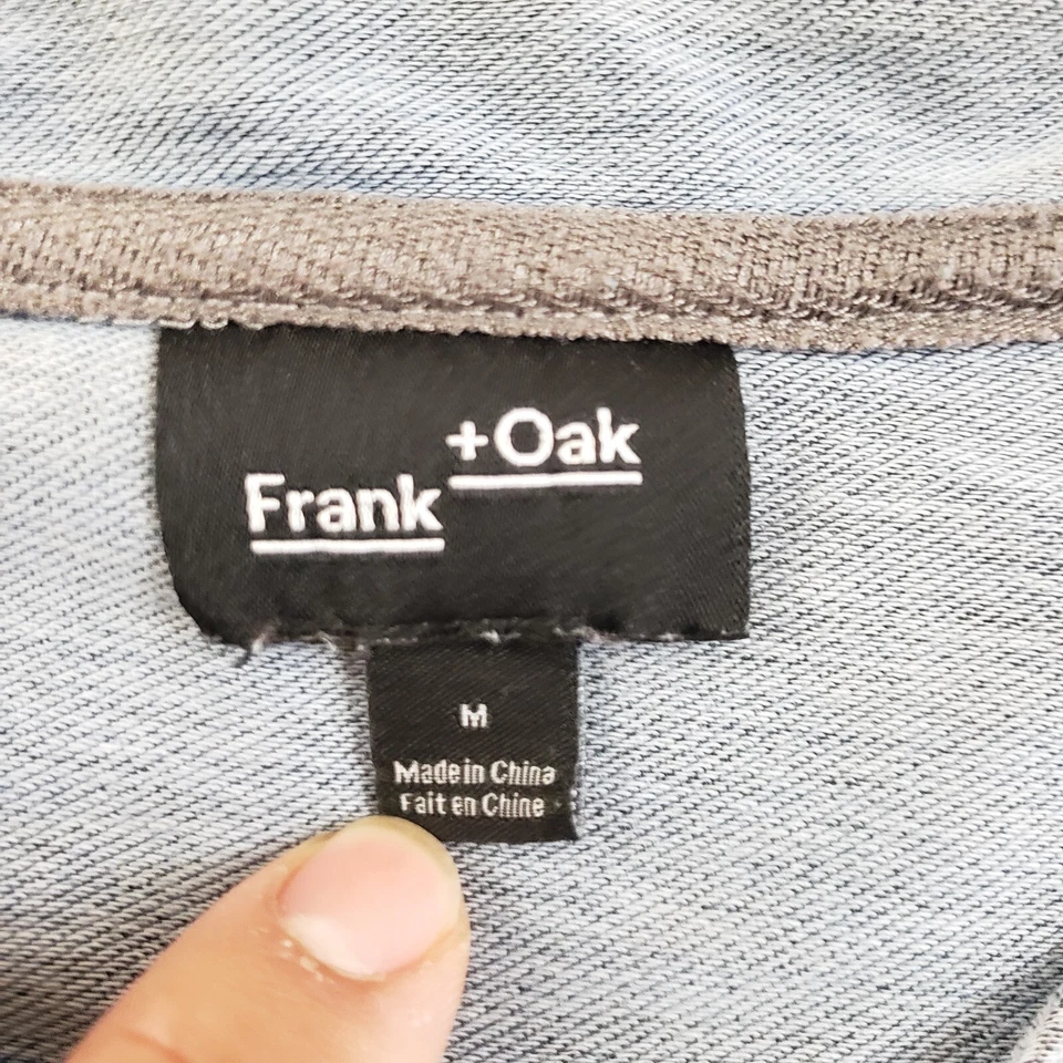 Camisa Frank & Oak Para Hombre Azul Mediana Ligera Henley Informal Exterior Adulto * Foto 4 de 4