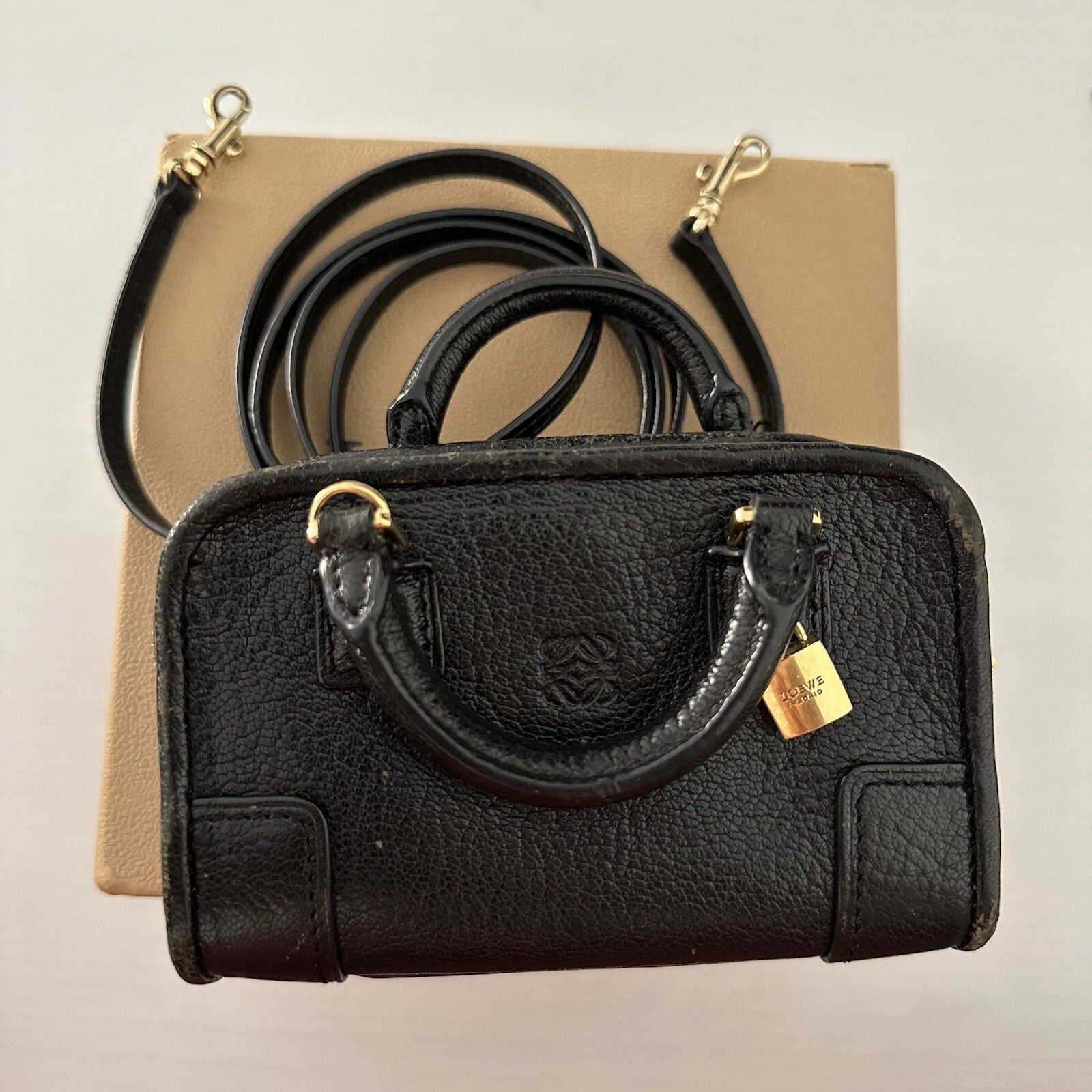 Loewe — Loewe Micro Amazona Crossover Black Leather Purse