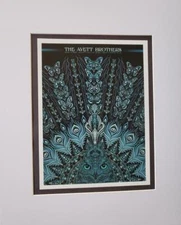 Todd Slater The Avett Brothers Pecock Poster Rep Print Matted offset Litho  2015