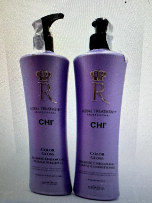 CHI Royal Treatment Color Gloss Blonde Enhancing Shampoo & Conditioner 32 oz
