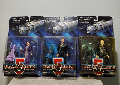 Babylon 5 Exclusive Action figure lot John Sheridan, London Mollari, Delenn 1997