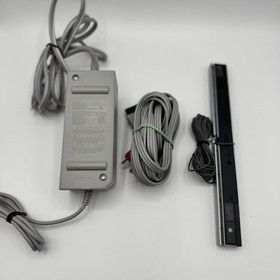 Nintendo Wii OEM Cord Bundle Power Supply AV Cable Sensor Bar Genuine Tested