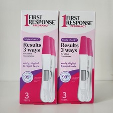 2 New First Response Pregnancy Test Triple Check - 3 Tests Each Box Exp. 07/27