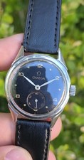 Paraurti automatico Omega vintage 1943 cal. Orologio uomo 28.10 RA quadrante nero