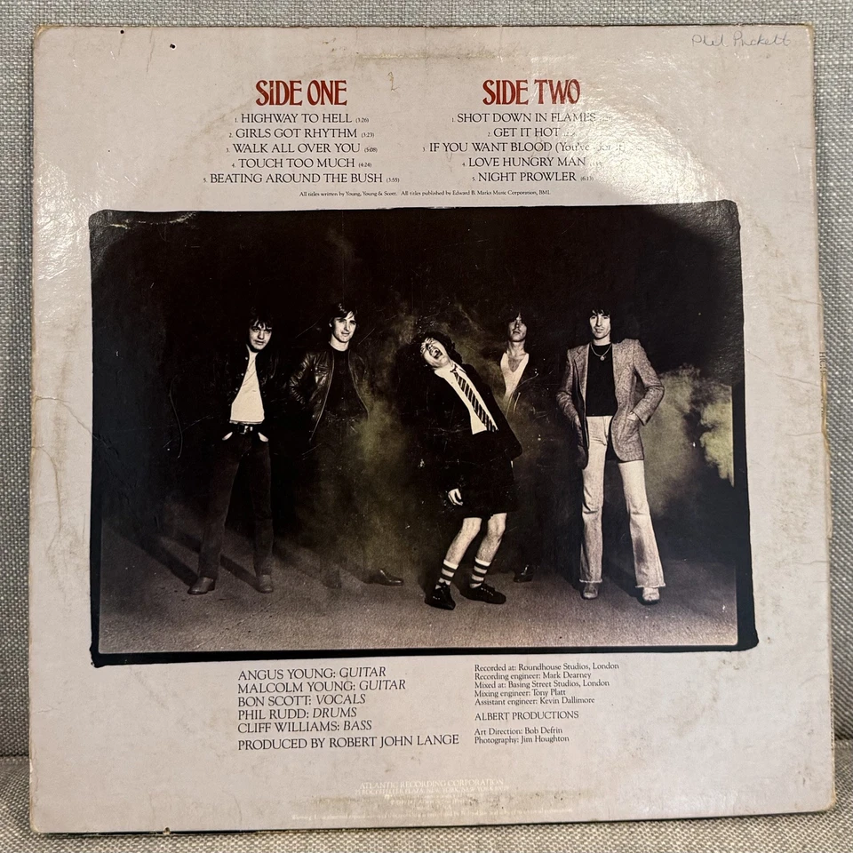 AC/DC Highway To Hell Lp Vinyl OG 1979 Early Press Insert - Image 3 of 4