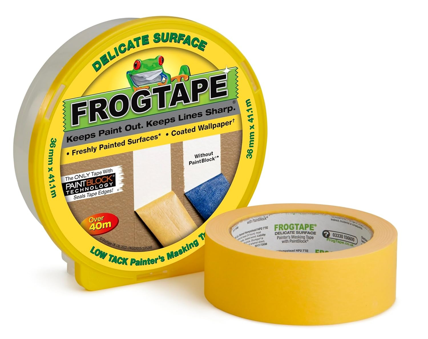 Frogtape Yellow Delicate Surface Painters Masking Tape 36Mm X 41.1M. Indoor Pain