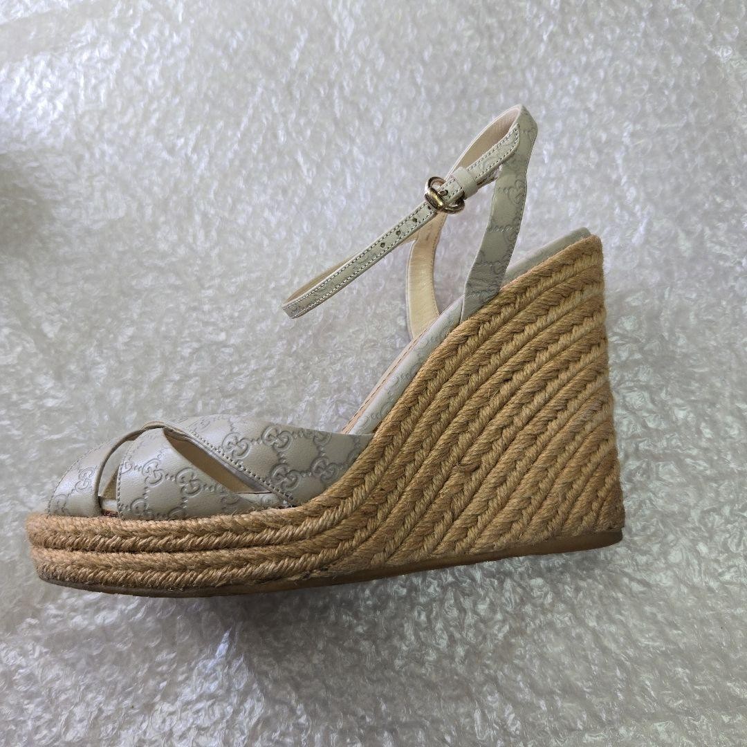 Gucci Cross Strap Mules Sandals Heels Beige Size 36.5 US About6.5 For Women thumbnail 23