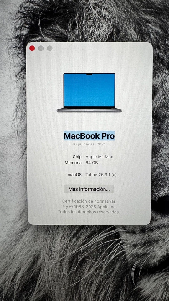 Apple MacBook Pro 16" M1 Max · 64GB · 1TB, foto 2 de 5