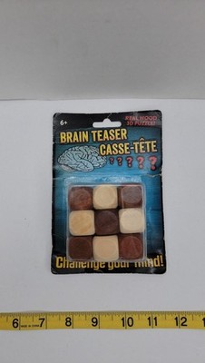 Greenbrier International Real Wood 3D Brain Teaser Cube Puzzle