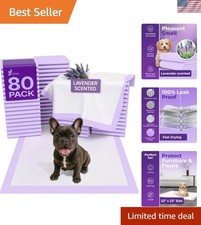 80 Count Lavender Pee Pads for Dogs  Cats - Ultra Absorbent  Reliable 22x22