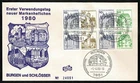 GERMANY 1980 FDC Booklet castles and palaces blue cachet SG72T2