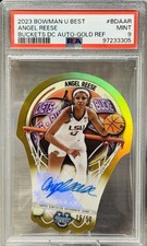 🏀ANGEL REESE 2023-24 Bowman Best U. Buckets Die-Cut True Gold Auto /50 #PSA 9🏀