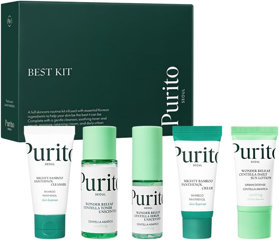Kit Panthenol Purito Seoul Routine Apaisante Barrière Cutanée Sans Parfum Coffret Voyage