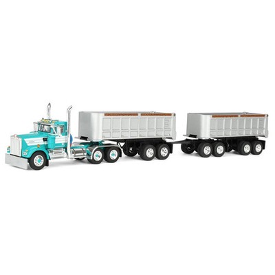 First Gear DCP 1/64 Kenworth W900A Day Cab w Dual 22ft End Dump Trailers 60-2291