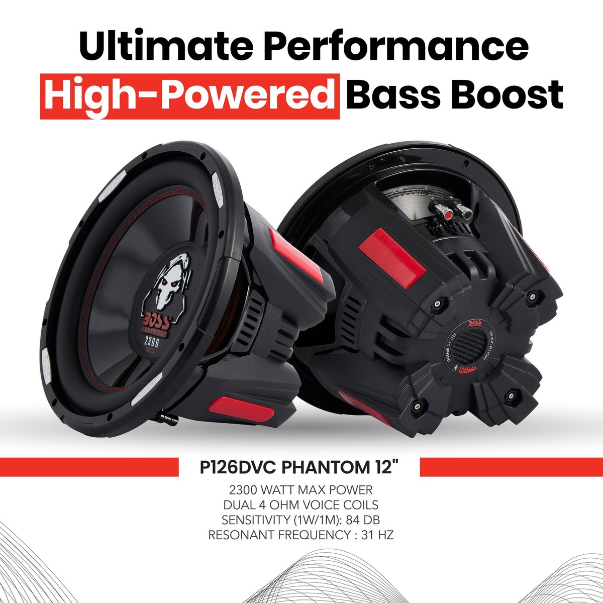 BOSS Audio P126DVC Phantom 12 Inch 2300W Car Audio Subwoofer