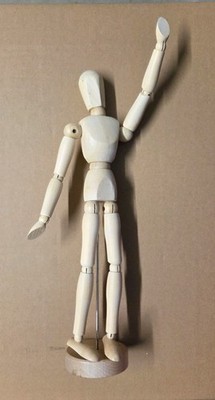 Holzfigur Schaufensterpuppe bewegliche Gelenke und Standfuß wie IKEA Gestalta