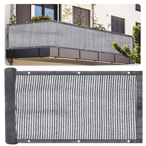 3'x16' Balcone Privacy Schermo,Protezione Parapetti 90% (Scuro Grigio) - Foto 1 di 8