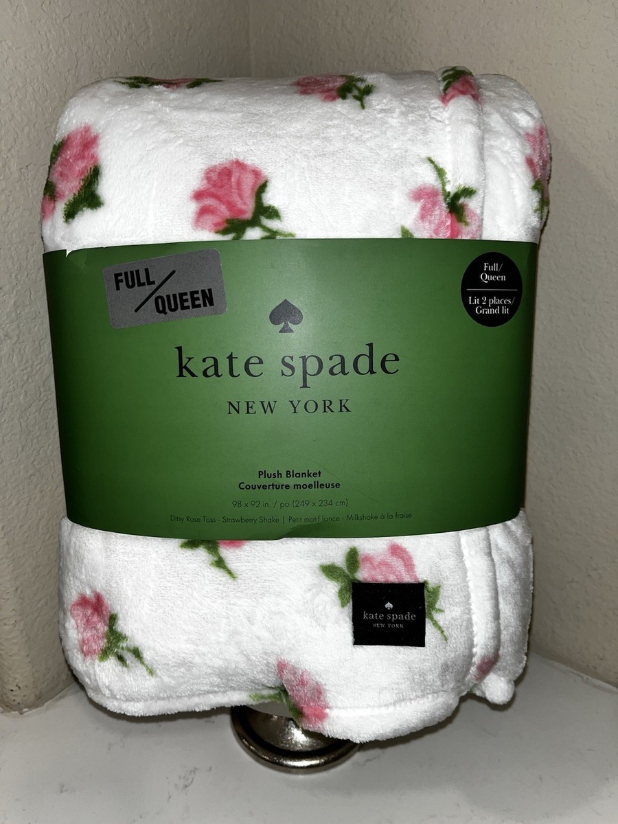 1-NWT KATE SPADE WHITE AND PINK FLORAL DESIGN FULL/QUEEN SIZE