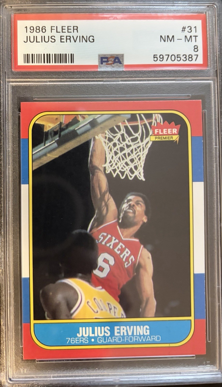 1986-87 Fleer Julius Erving #31 PSA 8