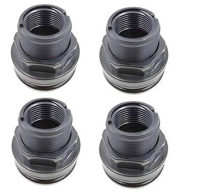 ¾'', 3/4 inch Bulkhead ABS Threaded x NPT Standard ¾ inch, Black