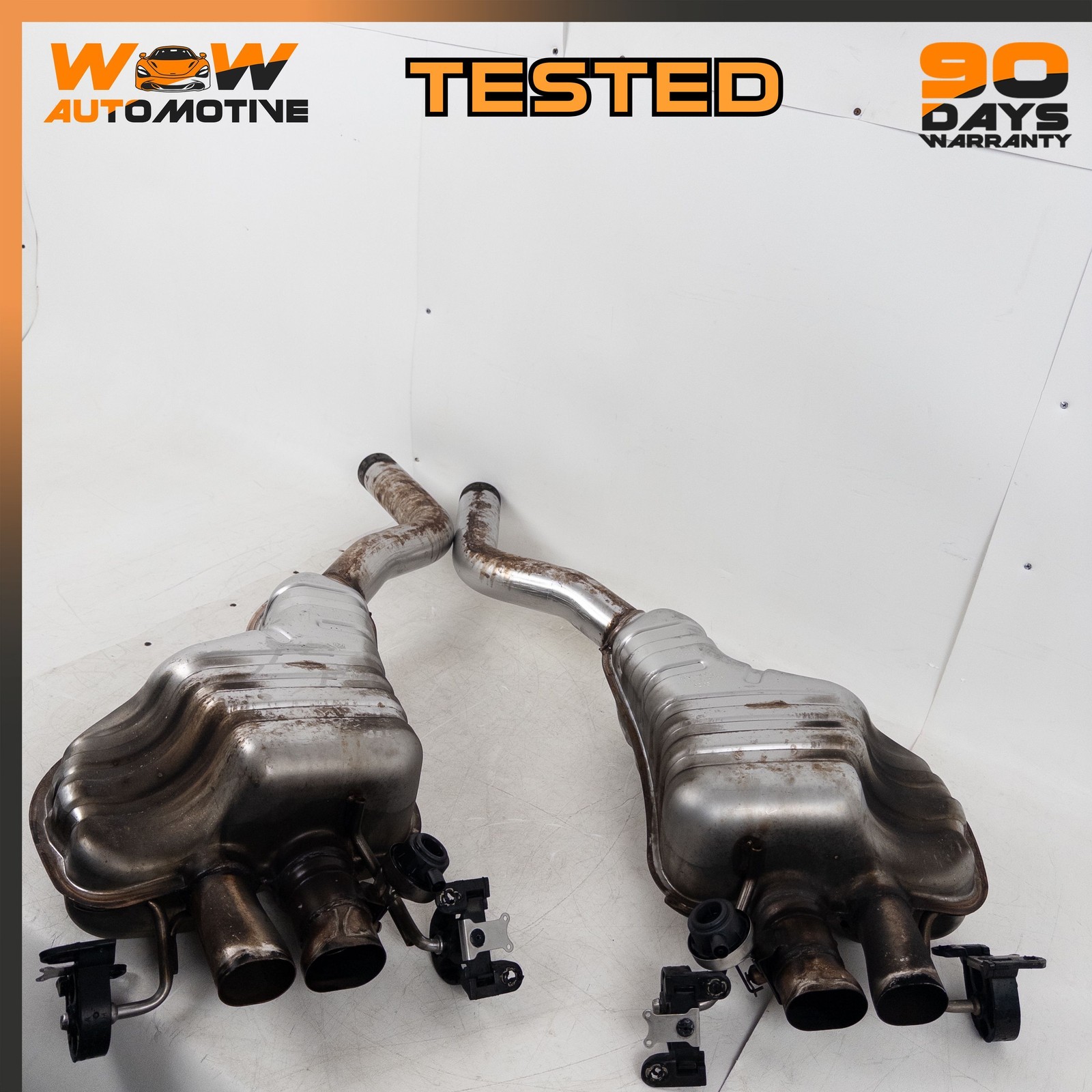 04-10 BENTLEY CONTINENTAL GT REAR RIGHT LEFT LOWER EXHAUST MUFFLER SET OEM