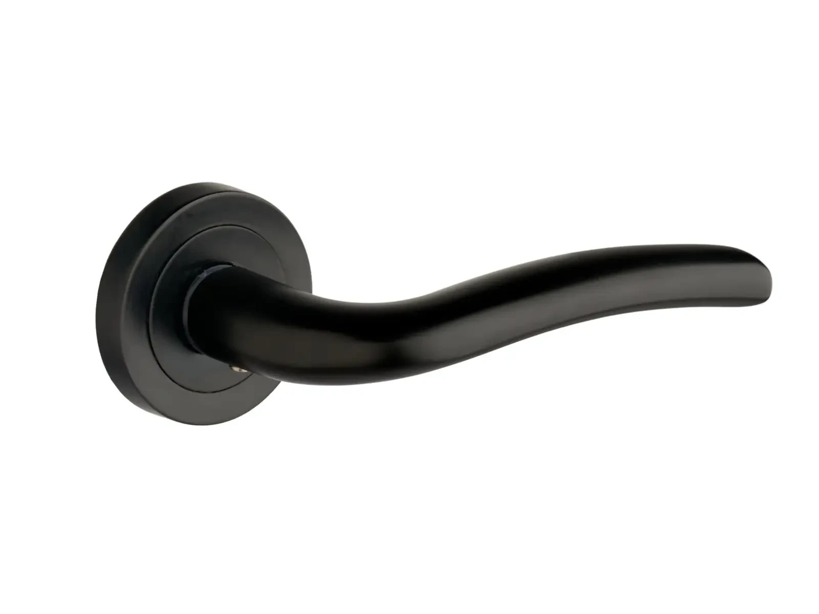 Goodrich Lever Door Handle On Rose - Matte Black - Pair - Designer Levers