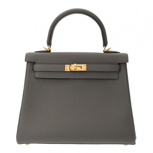 HERMES Kelly 25 Inseam Togo Ethane Women Handbag KStamp (around 2025)