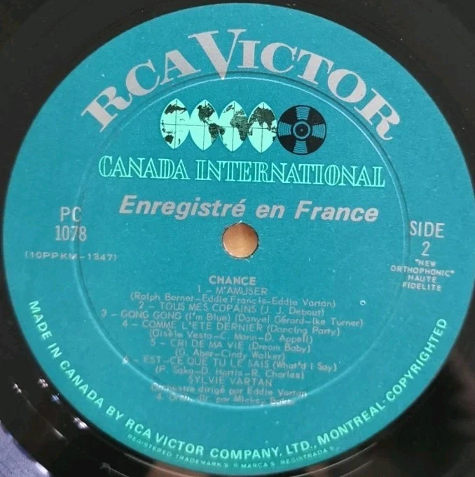 Vinyl LP Sylvie Vartan - Chance G+ PC-1078 Canada Pop - Image 4 of 4