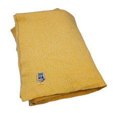 Vintage Kenwood Wool Products Yellow Blanket Full/Double Craig