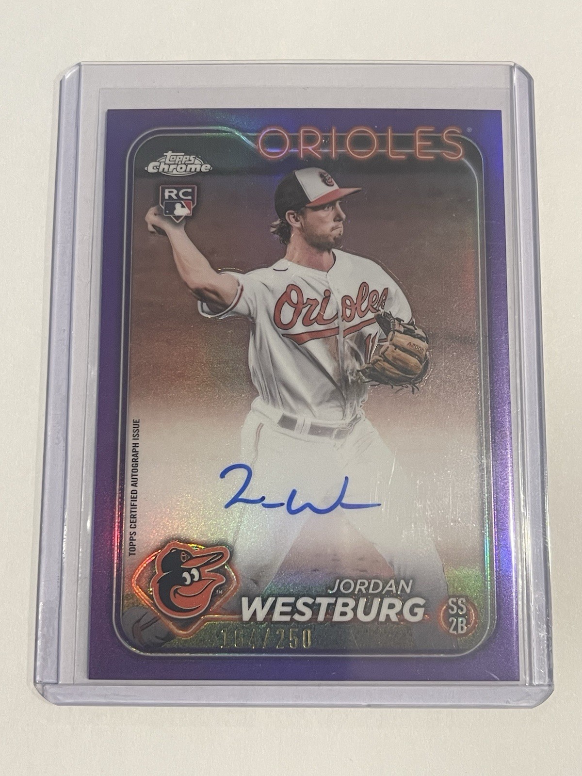 2024 Topps Chrome-Jordan Westburg RC Auto Purple /250 # RA-JWE