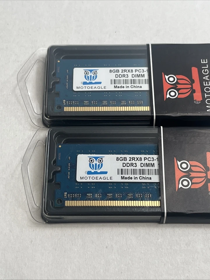 Motoeagle 16GB (2x8GB) DDR3 1600MHz PC3-12800U 2Rx8 Desktop RAM Sticks - Image 2 of 3