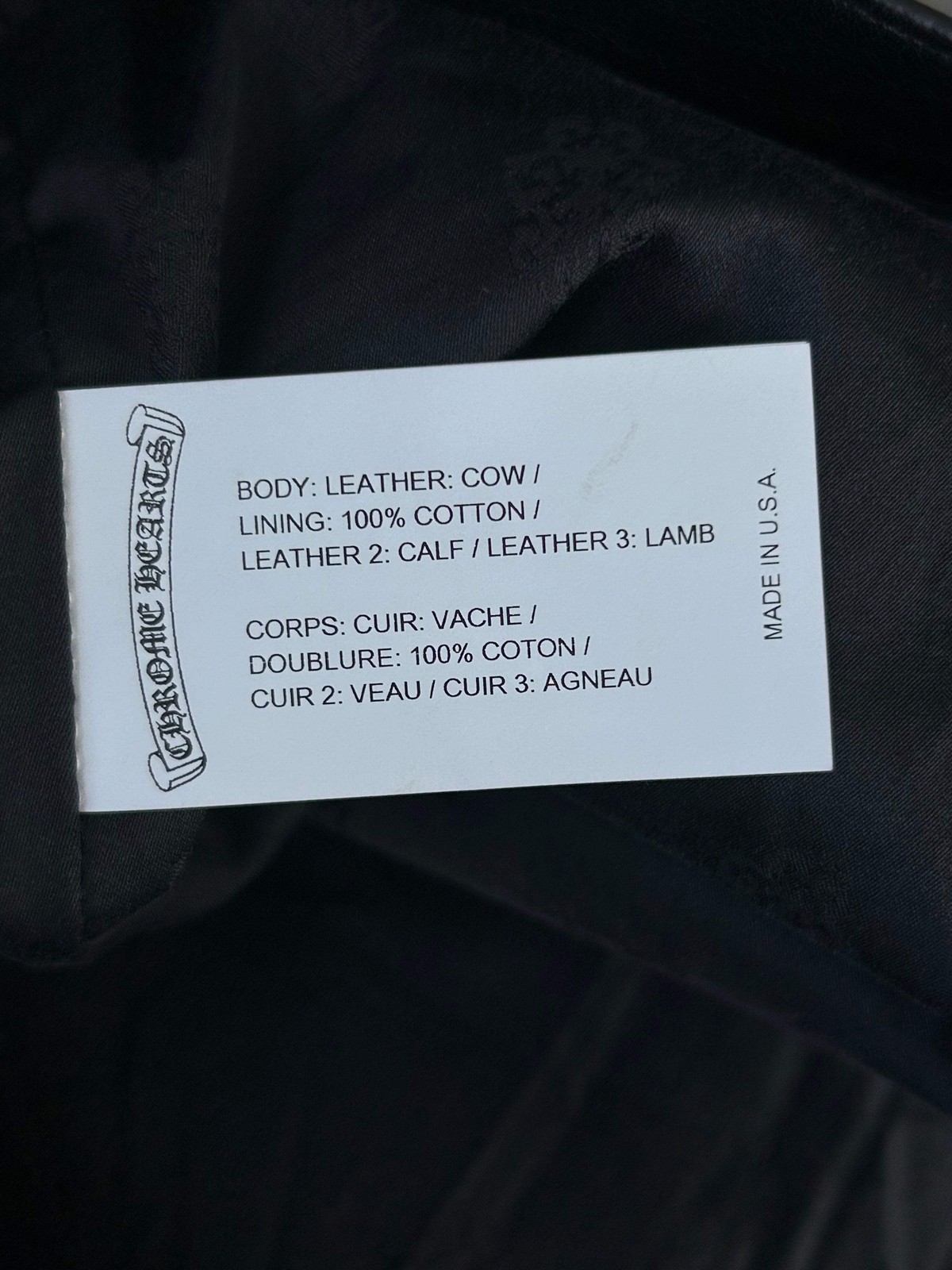 Chrome Hearts Black & Multicolor Star Patch Leather Pants image 4