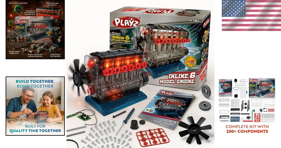 Inline 6 Engine Model Kit - Build Your Own Mini Engine - Image 2 of 4
