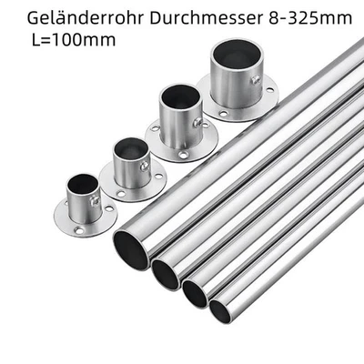 Rundrohr V2A Stahlrohr Geländerrohr Durchmesser 8-325mm L=100mm Edelstahl Rohr - Bild 1 von 4
