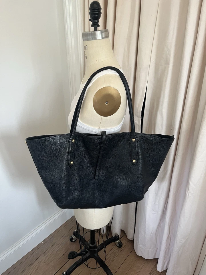 Annabel Ingall Bolsa Satchel de Couro Preto Bolsa de Computador Bolsa de Noite Grande - Imagem 2 de 4