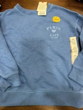 Girls Blue Cat  Jack Sweatshirt XS 4/5 NWT