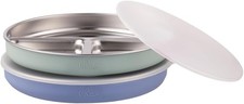 Stainless Steel Divided Plates Silicone Sleeve and Storage Lid Baby, Toddler
