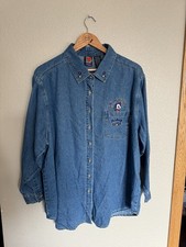 Vintage Mickey Unlimited Denim Embroidered Button Down Shirt 22/24W Jerry Leigh