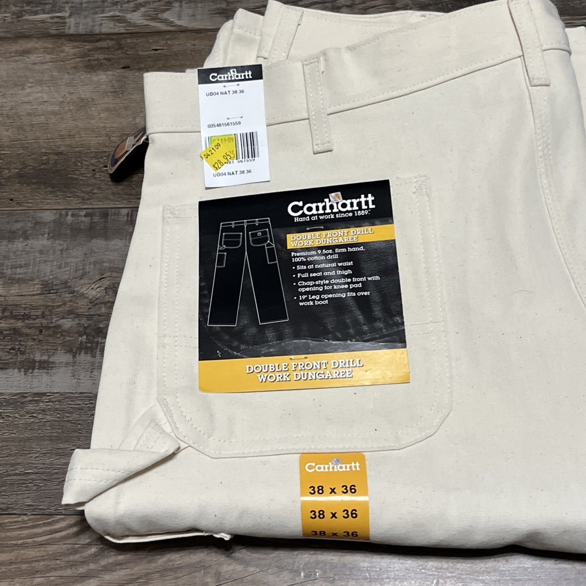 Carhartt UB04 NAT - USA Made Double Knee Drill Painter Dungaree