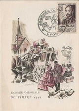 Carte 1er jour FDC N°794 Journée du timbre 1948 - Arago - Lyon - 06/03/1948