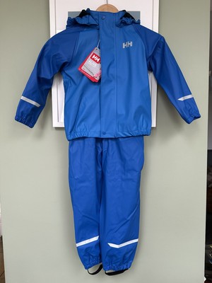 Alter 5 Helly Hansen Bergen Fleece 2.0 PU wasserdicht Regen Set Mantel Hose blau