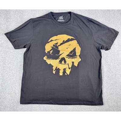 Sea Of Thieves Gold Skull T Shirt Mens Xbox XXL 2XL Black Tee 2020