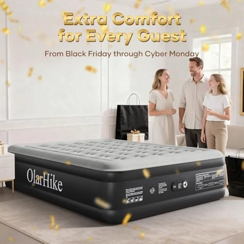 King Size Airbed, Inflatable Mattress, Air Bed with Built in Pump, Blow Up Mattr - Image 3 of 4